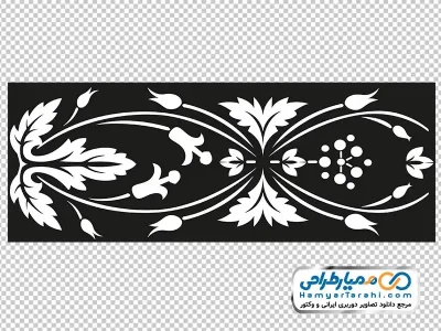 دوربری وکتور مستطیلی اسلیمی گل دار