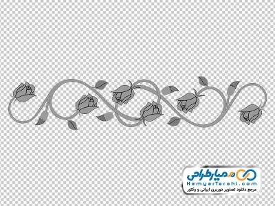 دانلود عکس وکتوری گل های سیاه و سفید با فرمت png