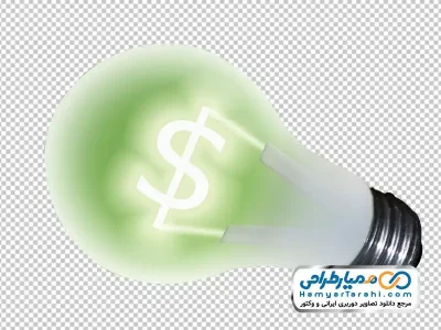 دانلود تصویر با کیفیت لامپ با آیکون دلار