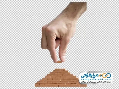دانلود تصویر با کیفیت دست و بلوک های آجر