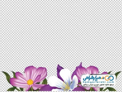 دانلود تصویر وکتوری فریم گل های بنفش