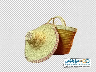 دانلود تصویر png زنبیل و کلاه حصیری
