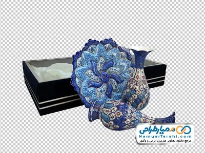 عکس png گلدان و بشقاب میناکاری