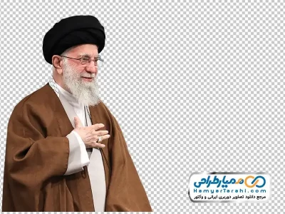 عکس با کیفیت آقای خامنه ای با عبای قهوه ای