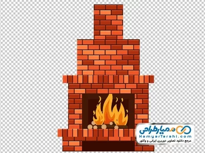 دانلود تصویر وکتوری شومینه آجری