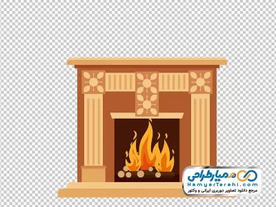 دانلود عکس وکتوری شومینه روشن