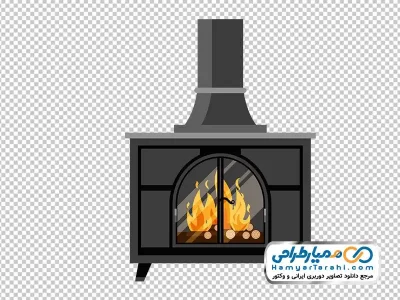 تصویر وکتوری بخاری هیزمی