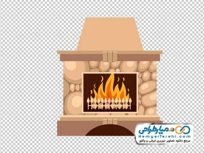دانلود تصویر png شومینه روشن