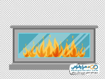 دانلود تصویر وکتوری شومینه شیشه ای