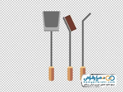 تصویر وکتوری لوازم جانبی شومینه با فرمت png