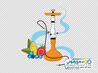 دانلود تصویر وکتوری قلیان و میوه