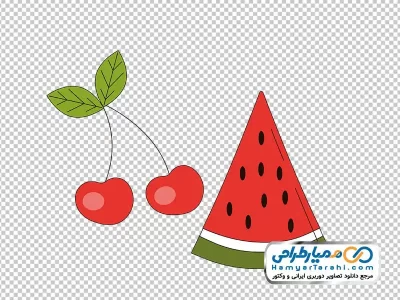 عکس وکتوری برش هندوانه و گیلاس