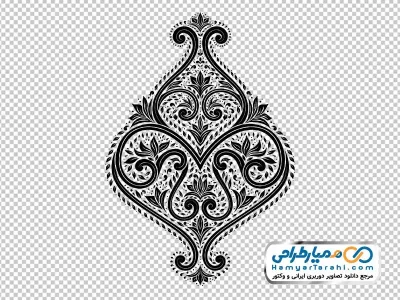 دوربری گل سیاه و سفید اسلیمی