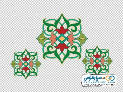 دوربری گل اسلیمی رنگی