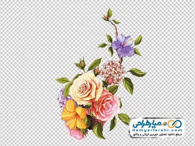عکس با کیفیت دسته گل های آبرنگی زیبا با فرمت png