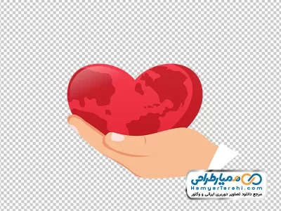 تصویر وکتوری قلب در دست
