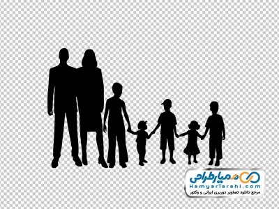دانلود تصویر وکتوری خانواده 7 نفره