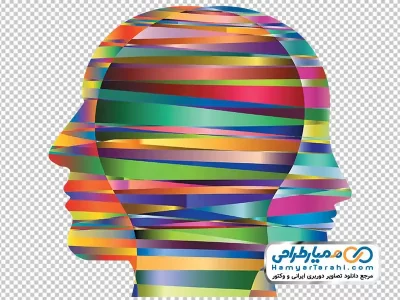 دانلود تصویر وکتوری سر انسان رنگارنگ