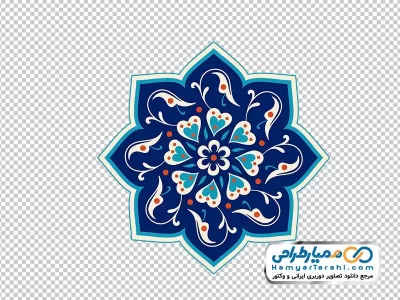 دوربری وکتوری هشت پر تذهیب آبی