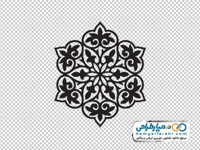 دوربری وکتوری فریم گل 6 پر اسلیمی تک رنگ