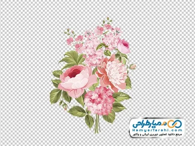 تصویر وکتوری دسته گل صورتی بهاری