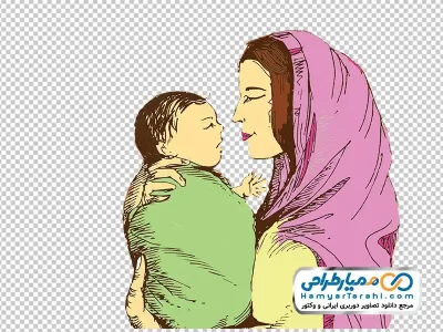 عکس وکتوری مادر و فرزند با فرمت png