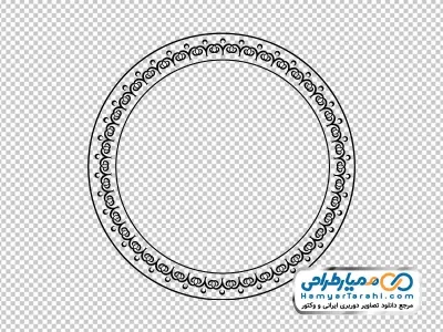 دوربری وکتوری دایره اسلیمی و تذهیب تک رنگ