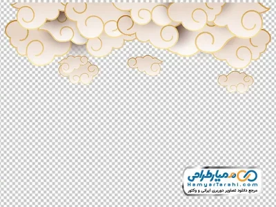 تصویر کارتونی توده های ابر