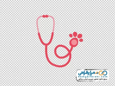 دانلود تصویر وکتوری گوشی پزشکی و رد پا سگ