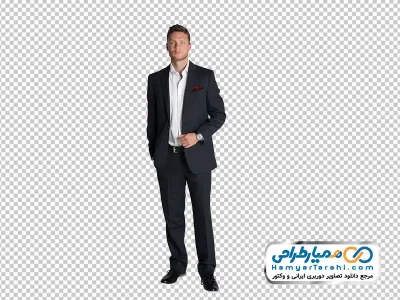 تصویر دوربری مرد کت و شلوار پوش با فرمت png