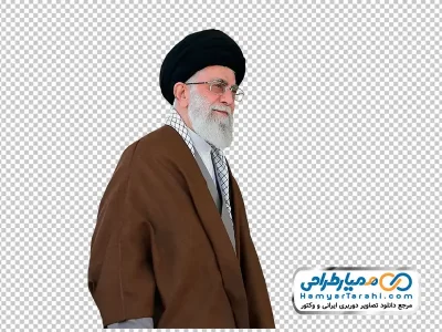 تصویر دوربری آقای خامنه ای با عبای قهوه ای