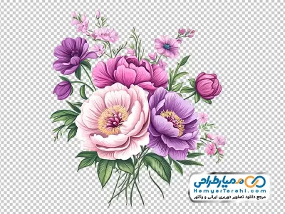 عکس با کیفیت گل های رنگارنگ کارت پستالی