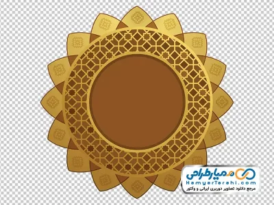 دانلود تصویر بدون پس زمینه پترن اسلیمی طلایی