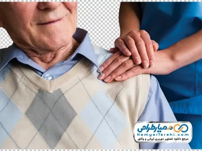 دانلود تصویر png مرد مسن و دست فرد مددکار