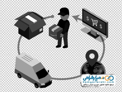 تصویر وکتوری آدمک سیستم حمل و نقل