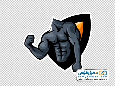 دانلود تصویر وکتوری رنگی مرد بدنساز