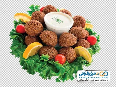 دانلود عکس png بشقاب فلافل با دورچین