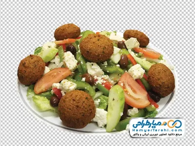 تصویر png بشقاب فلافل با دورچین