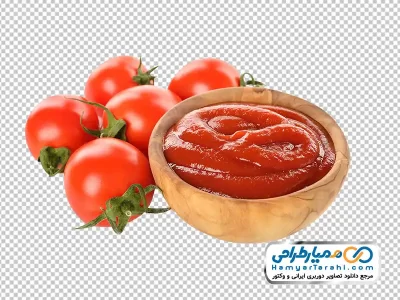تصویر png کاسه سس قرمز و گوجه