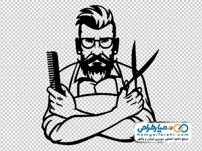 دانلود تصویر وکتوری مرد آرایشگر