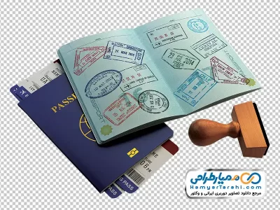دانلود تصویر با کیفیت پاسپورت و بلیط هواپیما