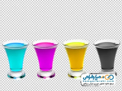 تصویر png رنگ های ریخته شده داخل لیوان
