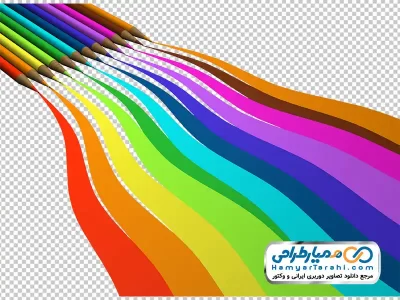 دانلود تصویر با کیفیت مداد رنگی و نوارهای رنگی
