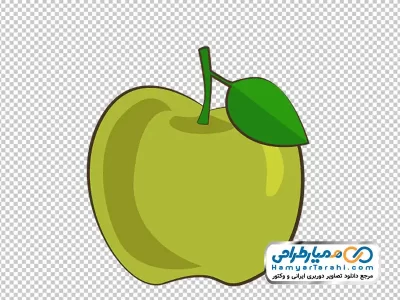 تصویر وکتوری سیب سبز