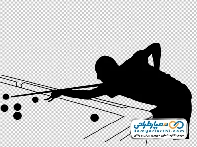 تصویر وکتوری میز بیلیارد و بازیکن
