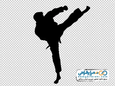 تصویر سیاه مرد کاراته کار