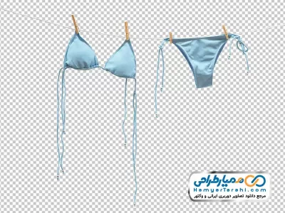 عکس با کیفیت شورت سوتین روی بند رخت با فرمت png