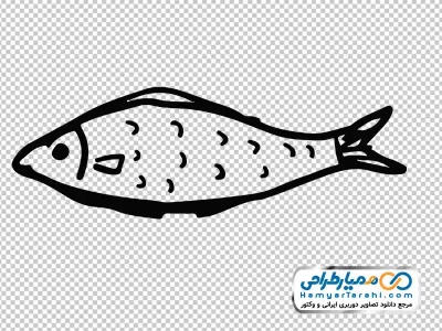 تصویر وکتوری تک رنگ ماهی
