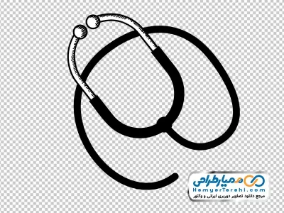 تصویر سیاه و سفید گوشی پزشکی