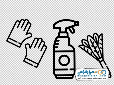 دانلود آیکون دستکش و شیشه پاکن
